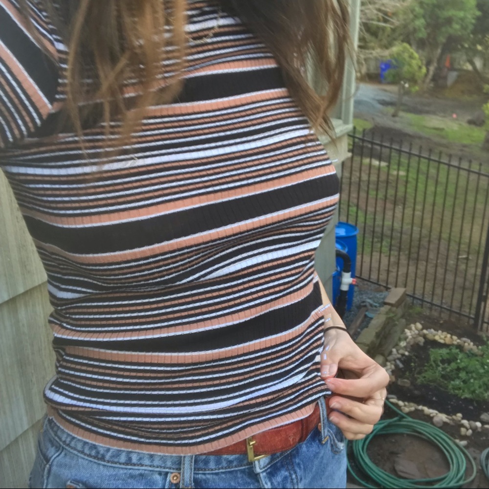topshop mock-neck striped shirt!